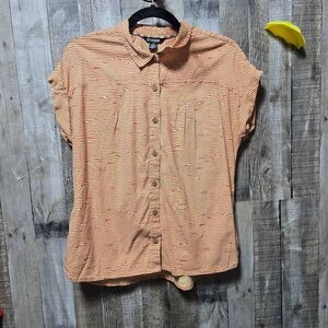 Sherpa Adventure Gear Tharu Camp Shirt Brick Dust Stripe Hemp Blend